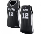 Women's Nike San Antonio Spurs #12 Bruce Bowen Swingman Black Road NBA Jersey - Icon Edition