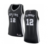 Women's Nike San Antonio Spurs #12 LaMarcus Aldridge Swingman Black Road NBA Jersey - Icon Edition