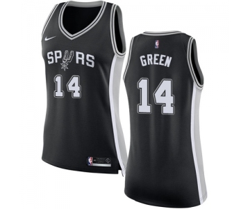 Women's Nike San Antonio Spurs #14 Danny Green Swingman Black Road NBA Jersey - Icon Edition