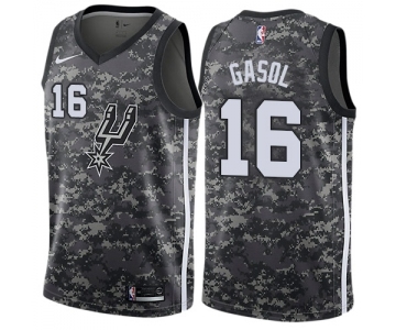 Women's Nike San Antonio Spurs #16 Pau Gasol Swingman Camo NBA Jersey - City Edition