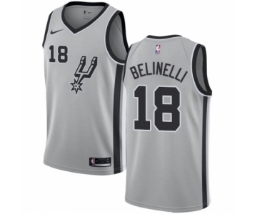 Women's Nike San Antonio Spurs #18 Marco Belinelli Authentic Silver NBA Jersey Statement Edition