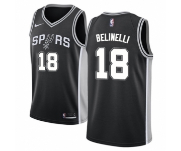 Women's Nike San Antonio Spurs #18 Marco Belinelli Swingman Black NBA Jersey - Icon Edition