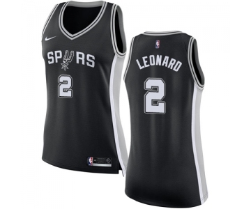 Women's Nike San Antonio Spurs #2 Kawhi Leonard Swingman Black Road NBA Jersey - Icon Edition