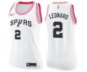 Women's Nike San Antonio Spurs #2 Kawhi Leonard Swingman White Pink Fashion NBA Jersey