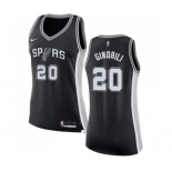 Women's Nike San Antonio Spurs #20 Manu Ginobili Swingman Black Road NBA Jersey - Icon Edition