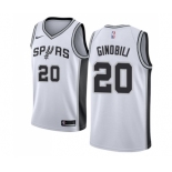 Women's Nike San Antonio Spurs #20 Manu Ginobili Swingman White Home NBA Jersey - Association Edition