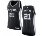 Women's Nike San Antonio Spurs #21 Tim Duncan Swingman Black Road NBA Jersey - Icon Edition