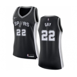 Women's Nike San Antonio Spurs #22 Rudy Gay Swingman Black Road NBA Jersey - Icon Edition