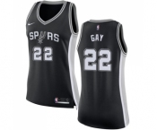 Women's Nike San Antonio Spurs #22 Rudy Gay Swingman Black Road NBA Jersey - Icon Edition