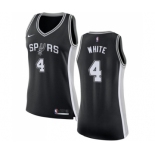 Women's Nike San Antonio Spurs #4 Derrick White Swingman Black Road NBA Jersey - Icon Edition