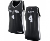 Women's Nike San Antonio Spurs #4 Derrick White Swingman Black Road NBA Jersey - Icon Edition