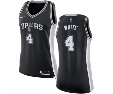 Women's Nike San Antonio Spurs #4 Derrick White Swingman Black Road NBA Jersey - Icon Edition