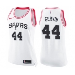 Women's Nike San Antonio Spurs #44 George Gervin Swingman White Pink Fashion NBA Jersey