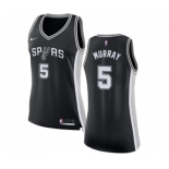 Women's Nike San Antonio Spurs #5 Dejounte Murray Swingman Black Road NBA Jersey - Icon Edition