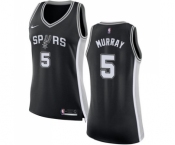 Women's Nike San Antonio Spurs #5 Dejounte Murray Swingman Black Road NBA Jersey - Icon Edition