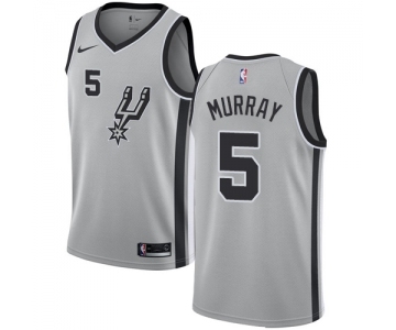 Women's Nike San Antonio Spurs #5 Dejounte Murray Swingman Silver Alternate NBA Jersey Statement Edition