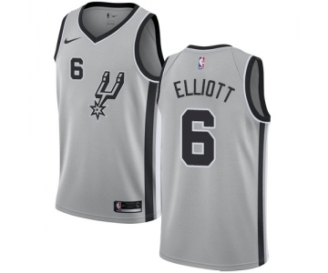 Women's Nike San Antonio Spurs #6 Sean Elliott Swingman Silver Alternate NBA Jersey Statement Edition