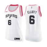 Women's Nike San Antonio Spurs #6 Sean Elliott Swingman White Pink Fashion NBA Jersey