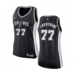 Women's Nike San Antonio Spurs #77 Joffrey Lauvergne Swingman Black Road NBA Jersey - Icon Edition