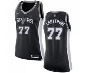 Women's Nike San Antonio Spurs #77 Joffrey Lauvergne Swingman Black Road NBA Jersey - Icon Edition