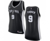 Women's Nike San Antonio Spurs #9 Tony Parker Swingman Black Road NBA Jersey - Icon Edition