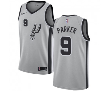 Women's Nike San Antonio Spurs #9 Tony Parker Swingman Silver Alternate NBA Jersey Statement Edition