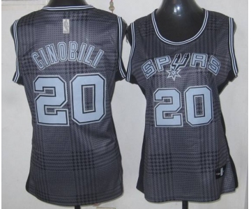 women nba san antonio spurs #20 ginobili black-grey[2012]