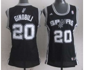 women nba san antonio spurs #20 ginobili black[revolution 30 swingman]