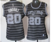 women nba san antonio spurs #20 ginobili grey[black strip]