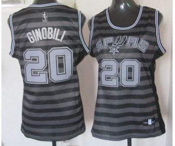 women nba san antonio spurs #20 ginobili grey[black strip]