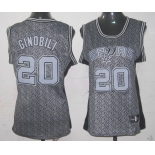 women nba san antonio spurs #20 ginobili grey[static fashion swingman]