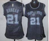 women nba san antonio spurs #21 tim duncan black-grey[2012]