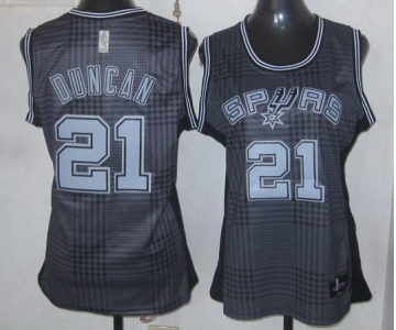 women nba san antonio spurs #21 tim duncan black-grey[2012]