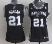 women nba san antonio spurs #21 tim duncan black[revolution 30 swingman]