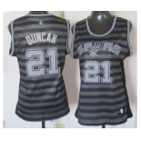 women nba san antonio spurs #21 tim duncan grey[black strip]