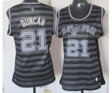 women nba san antonio spurs #21 tim duncan grey[black strip]