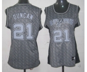 women nba san antonio spurs #21 tim duncan grey[static fashion swingman]