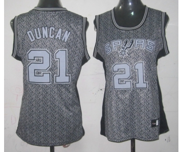 women nba san antonio spurs #21 tim duncan grey[static fashion swingman]