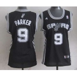 women nba san antonio spurs #9 tony parker black[revolution 30 swingman]