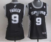 women nba san antonio spurs #9 tony parker black[revolution 30 swingman]