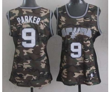 women nba san antonio spurs #9 tony parker camo