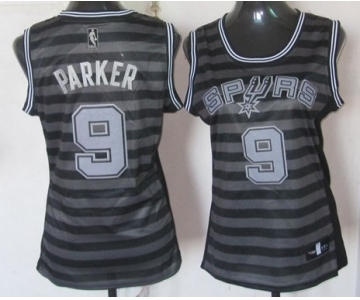 women nba san antonio spurs #9 tony parker grey[black strip]