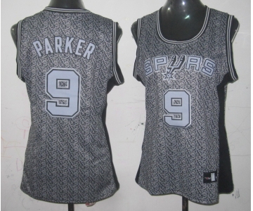 women nba san antonio spurs #9 tony parker grey[static fashion swingman]