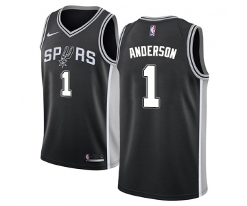 Youth Nike San Antonio Spurs #1 Kyle Anderson Swingman Black Road NBA Jersey - Icon Edition