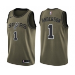 Youth Nike San Antonio Spurs #1 Kyle Anderson Swingman Green Salute to Service NBA Jersey