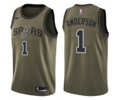 Youth Nike San Antonio Spurs #1 Kyle Anderson Swingman Green Salute to Service NBA Jersey