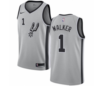 Youth Nike San Antonio Spurs #1 Lonnie Walker Swingman Silver NBA Jersey Statement Edition