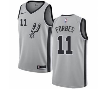 Youth Nike San Antonio Spurs #11 Bryn Forbes Swingman Silver NBA Jersey Statement Edition