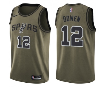 Youth Nike San Antonio Spurs #12 Bruce Bowen Swingman Green Salute to Service NBA Jersey