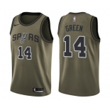 Youth Nike San Antonio Spurs #14 Danny Green Swingman Green Salute to Service NBA Jersey